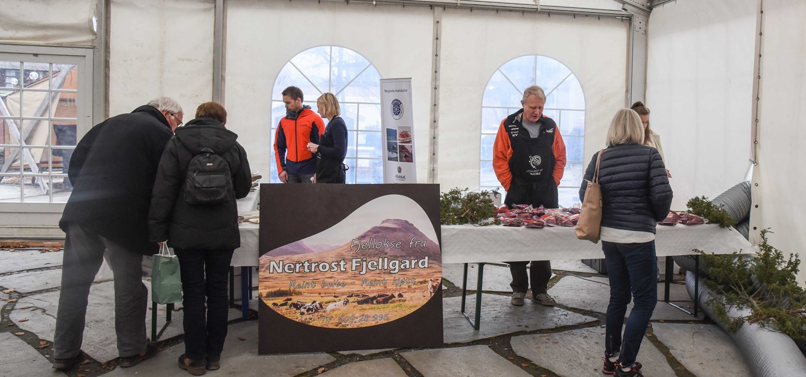 Nertrost fjellgard var på plass med sin fjellokse som har beita heile sumaren i Smådalen i Vang.  Foto: valdres.no/Nils Rogn