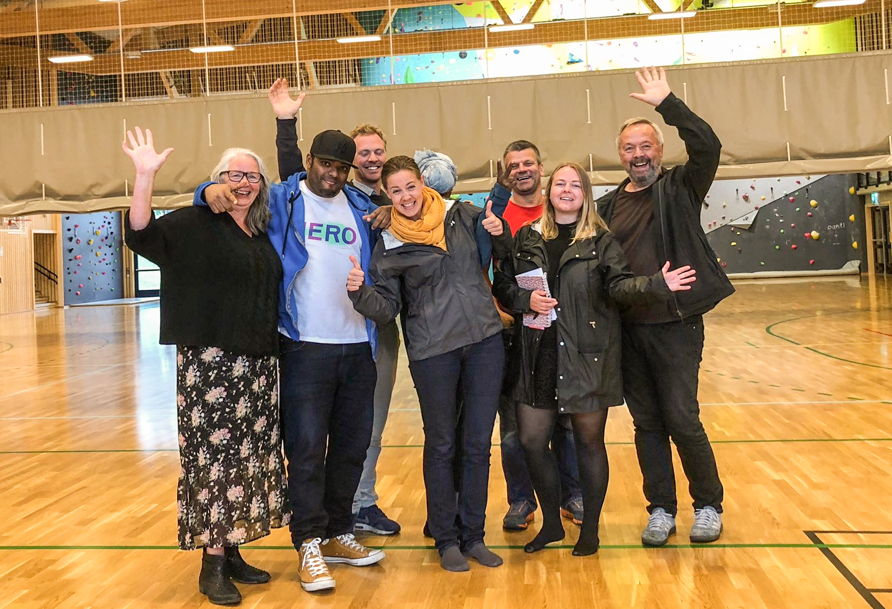 Arrangørgjengen samla til planlegging i den nye festivalarenaen i Vangshallen.