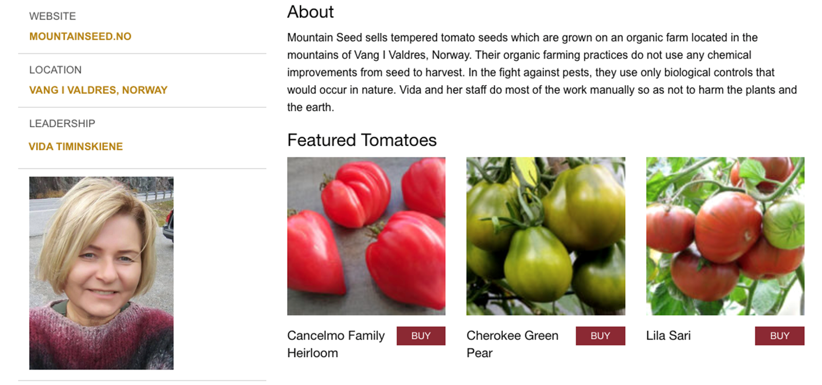 Dei beste av dei beste kring i verda får plass hjå «World tomato society». Vida sine «mountainseed» er no ein av desse.